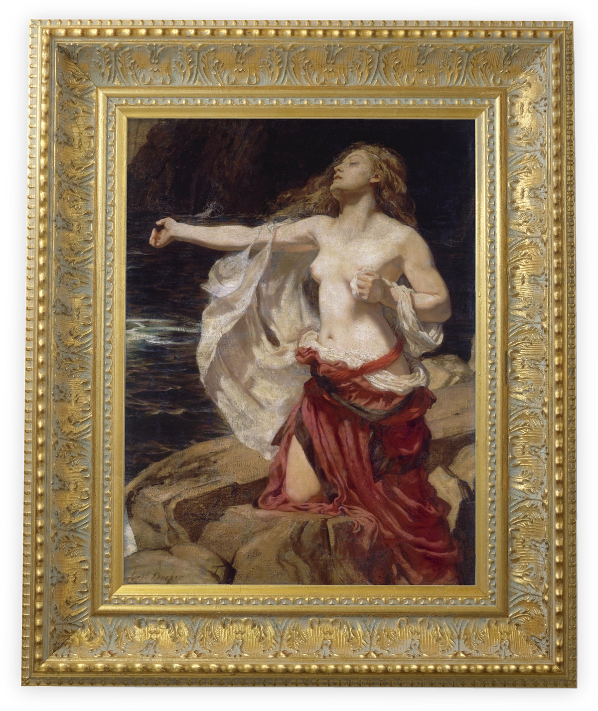 Ariadne by Herbert James Draper shown in its frame