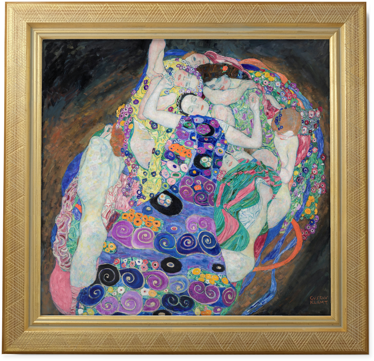 The Maiden by Gustav Klimt — framed reproduction