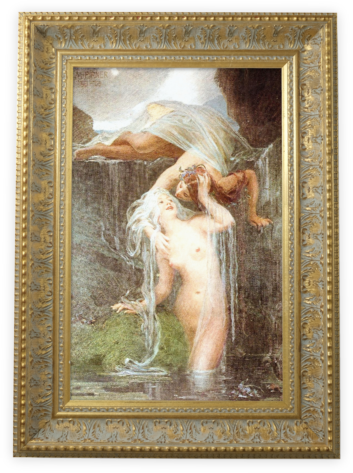 The Stream by Maxmilián Pirner shown in its frame