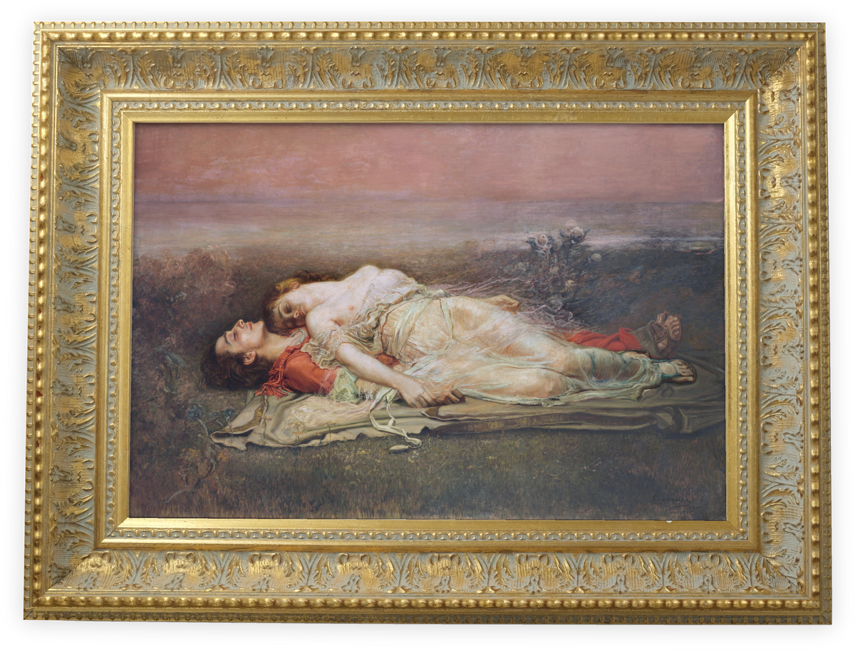 The Death of Tristan and Isolde by Rogelio de Egusquiza — framed reproduction