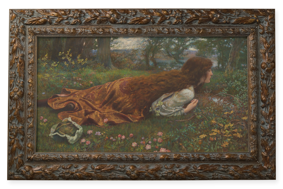 The Princess Out of School by Edward Robert Hughes shown in its frame