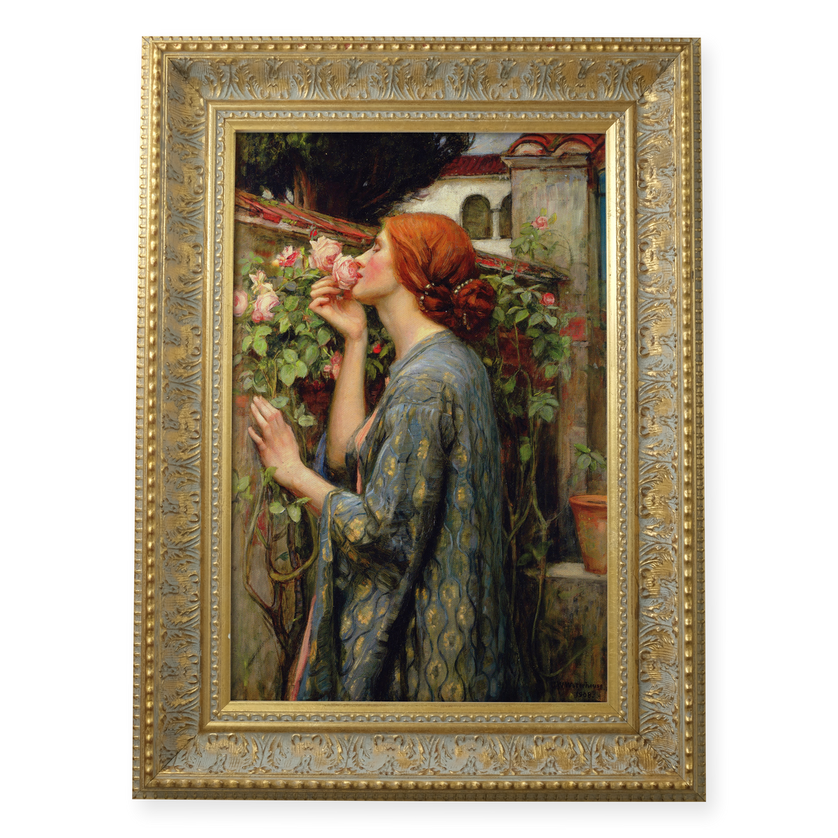The Soul of the Rose by John William Waterhouse shown in its frame