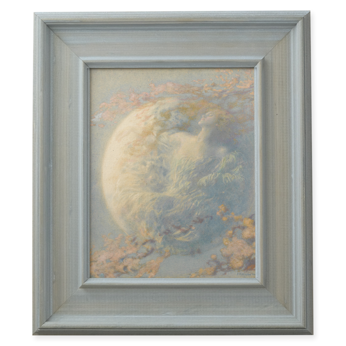 Waning Moon by Edward Robert Hughes shown in its frame