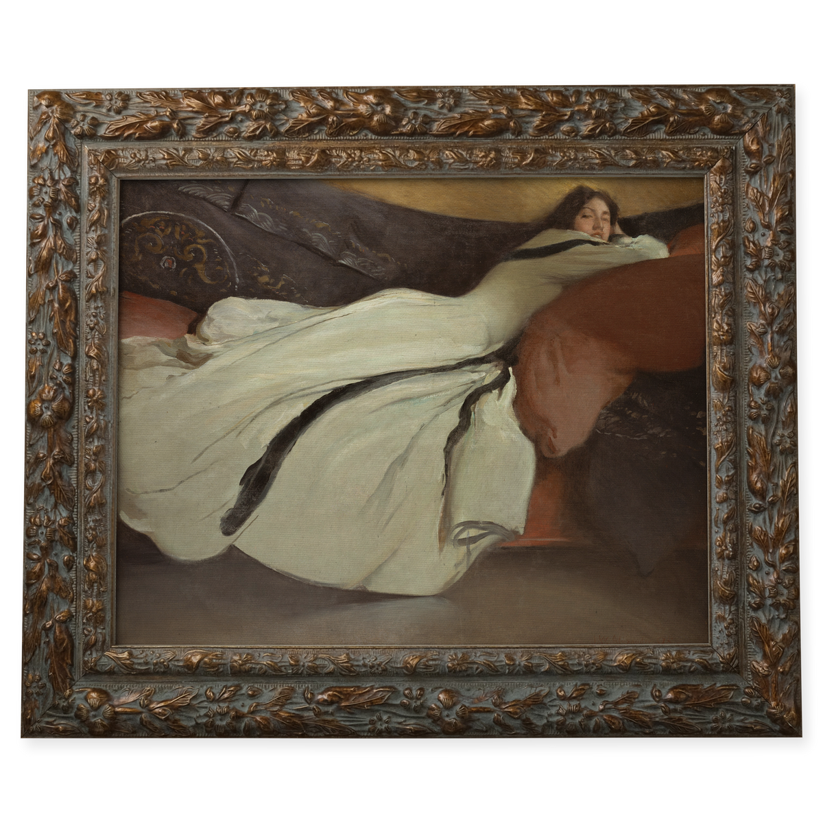 Repose by John White Alexander shown in its frame
