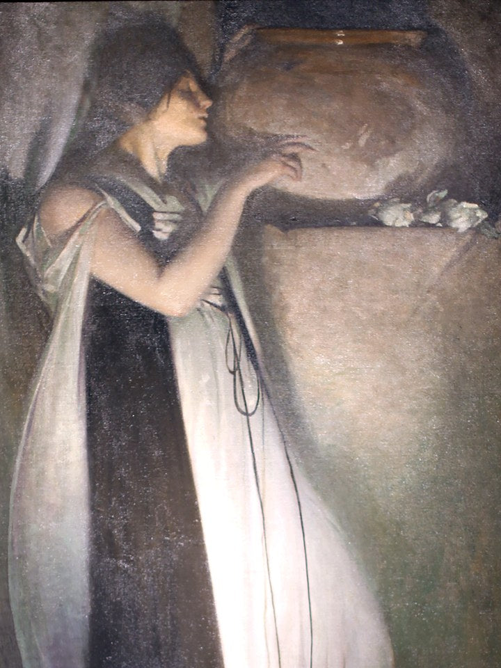 Detail of John White Alexander's Isabella and the Pot of Basil