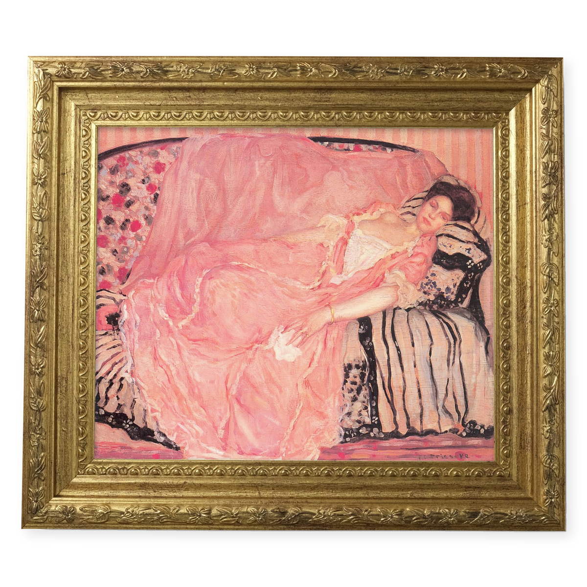 Madame Gély by Frederick Carl Frieseke shown in its frame