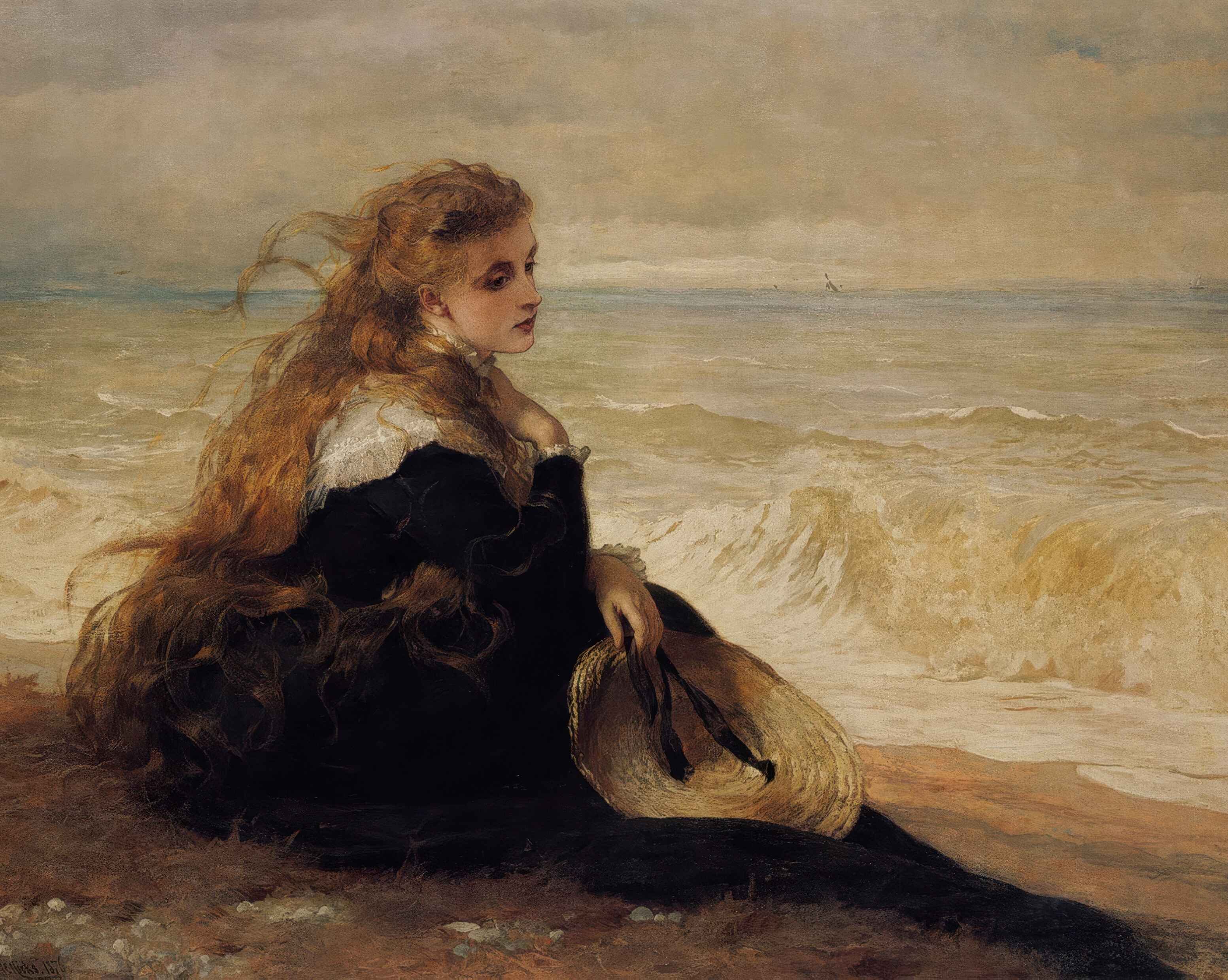 Girl Seated by Shore by George Elgar Hicks