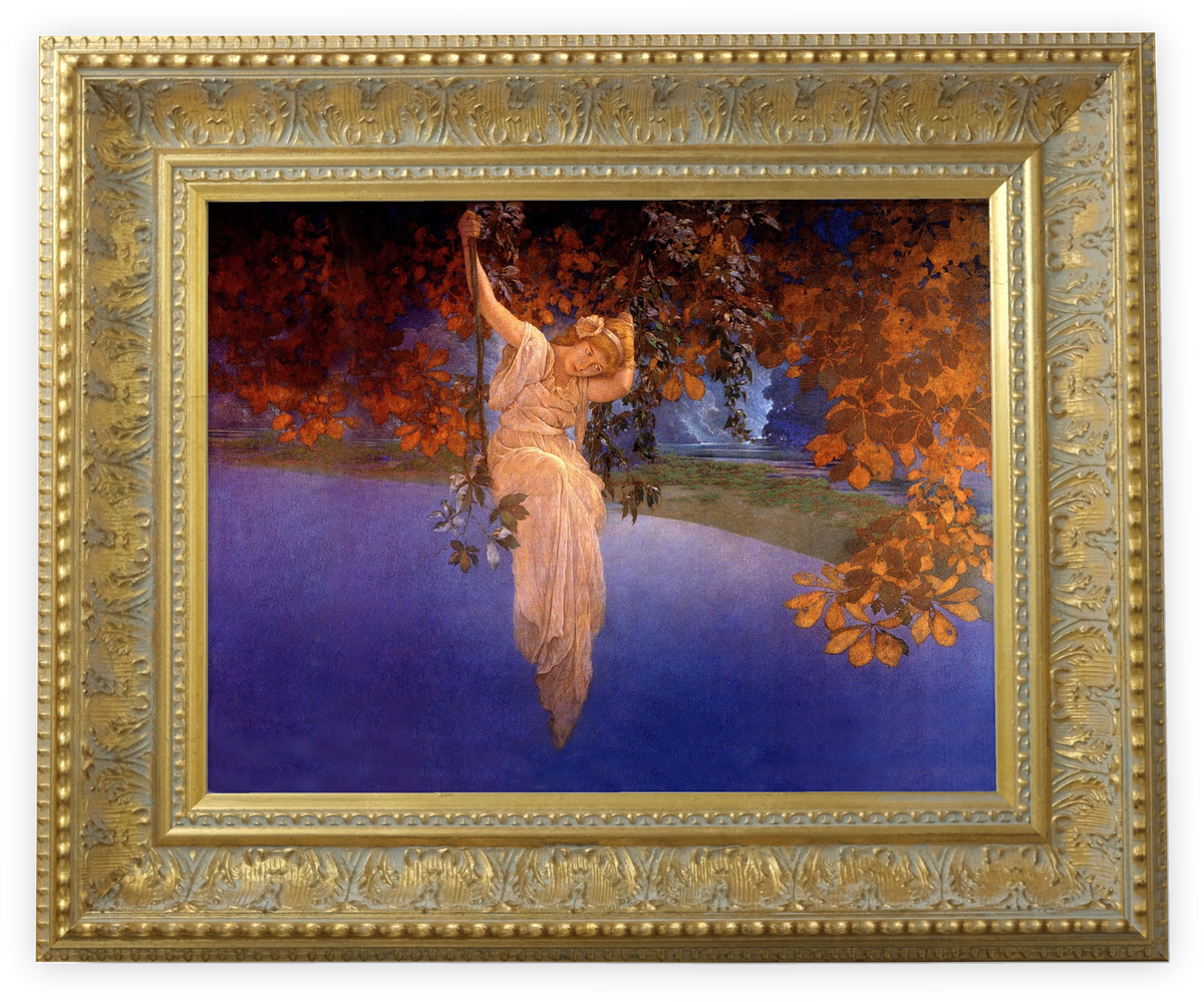 Reveries by Maxfield Parrish — framed reproduction