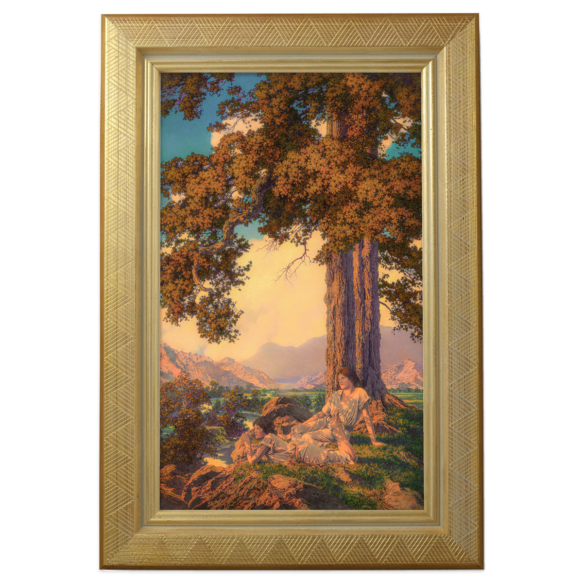 Hilltop by Maxfield Parrish - framed canvas reproduction