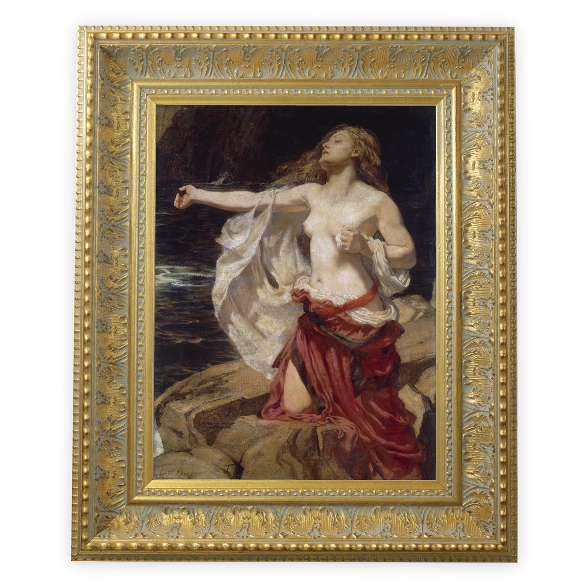 Ariadne by Herbert James Draper shown in its frame