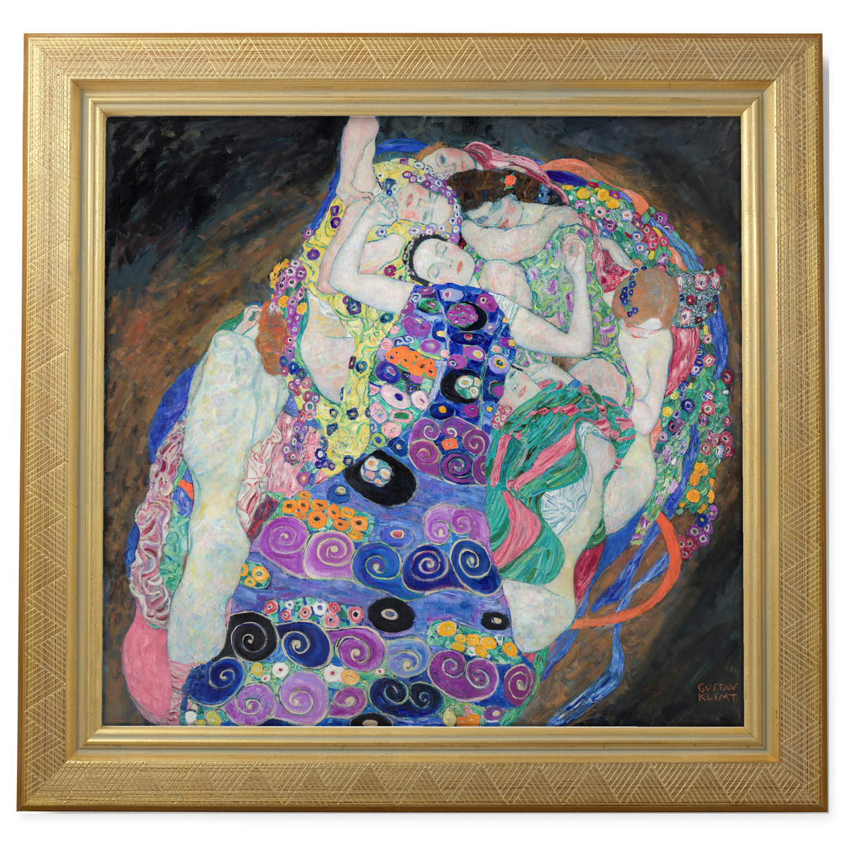 The Maiden by Gustav Klimt — framed reproduction