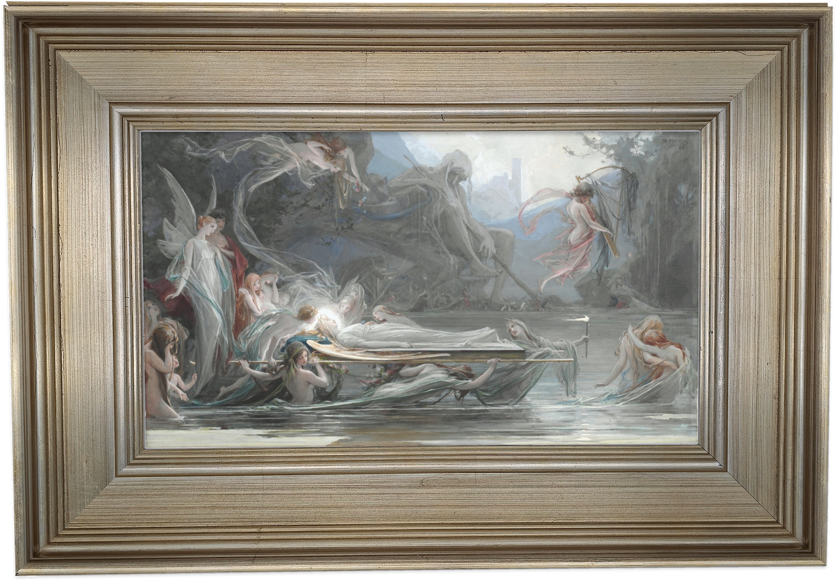 Funeral of a Fairy by Maxmilián Pirner - framed canvas reproduction