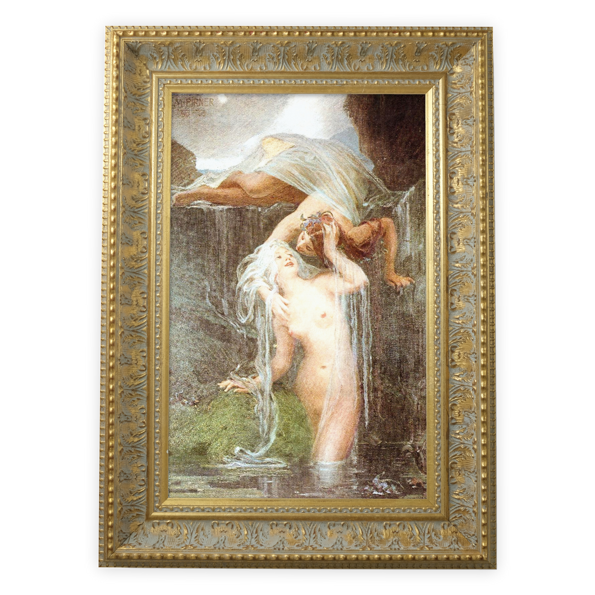 The Stream by Maxmilián Pirner shown in its frame