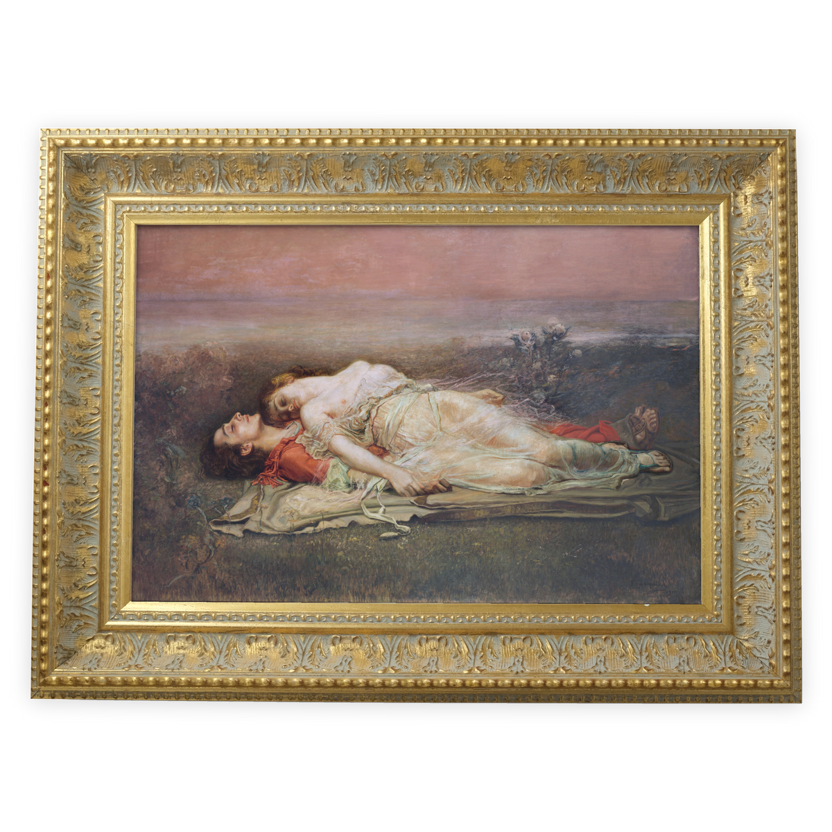 The Death of Tristan and Isolde by Rogelio de Egusquiza — framed reproduction