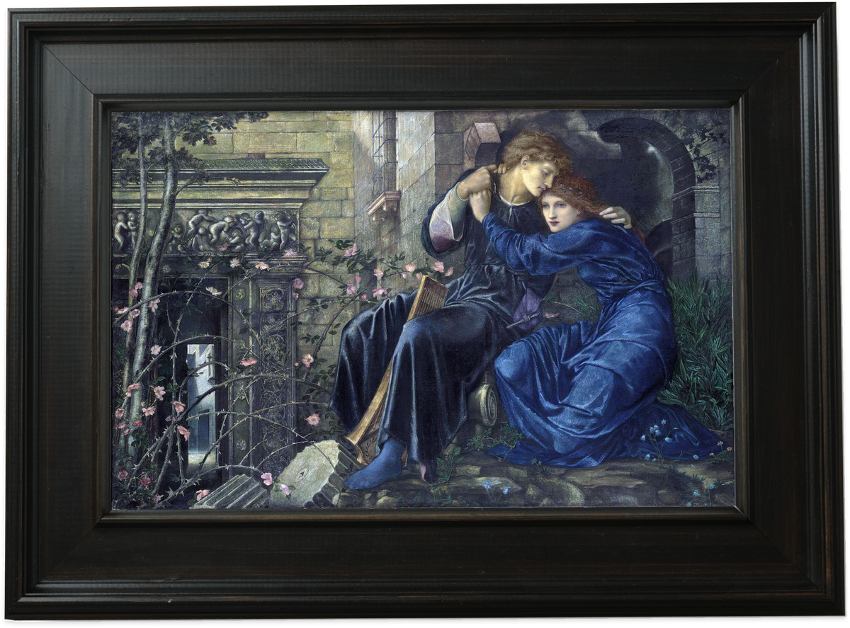 Love among the Ruins by Edward Burne-Jones - framed canvas reproduction
