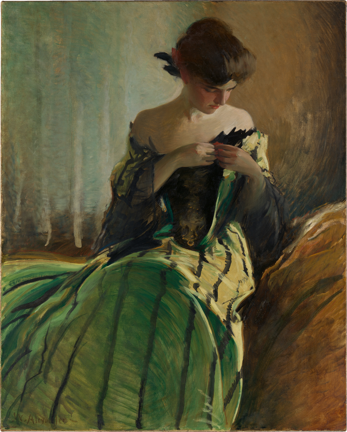 Study in Green and Black by John White Alexander - artwork-only reproduction