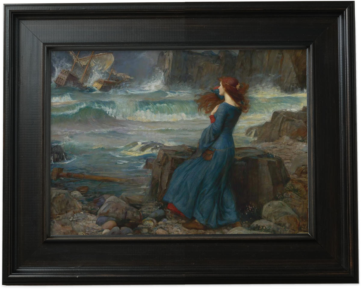 Miranda — The Tempest by John William Waterhouse - framed canvas reproduction