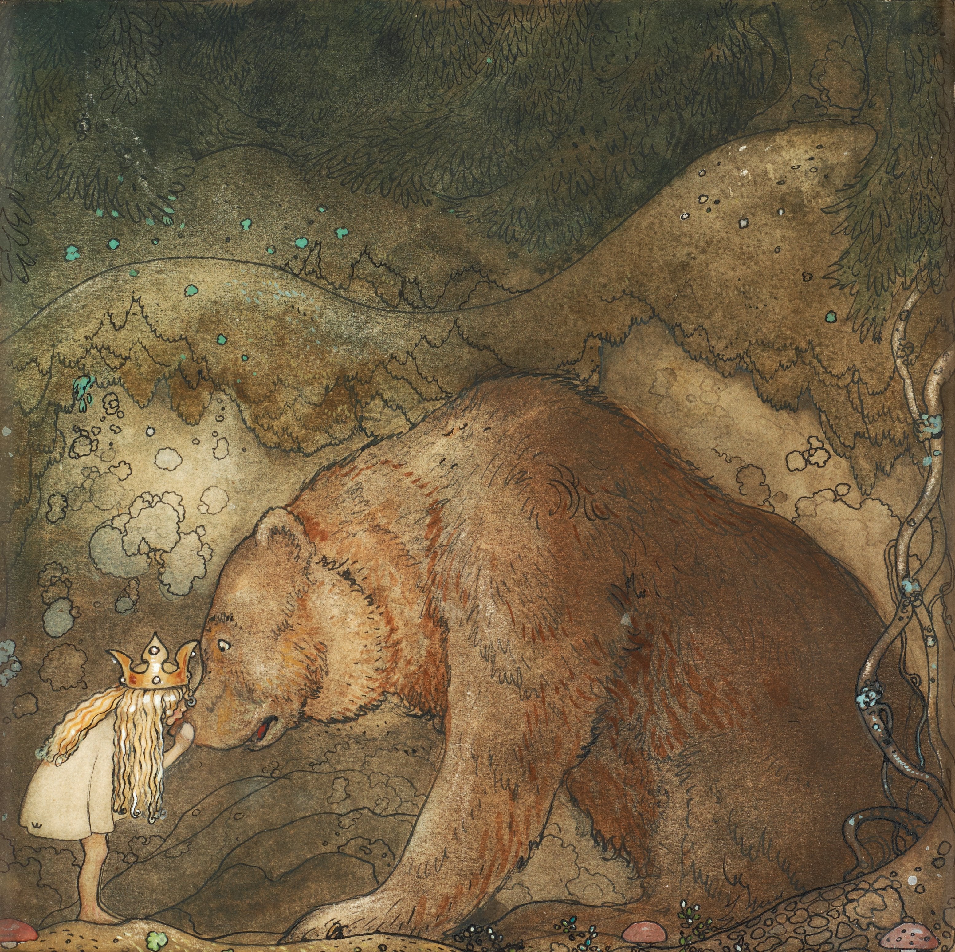 Poor Little Bear! by John Bauer