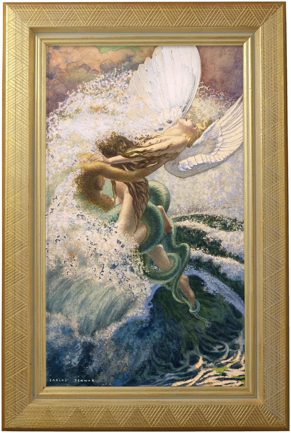 Spleen and Ideal by Carlos Schwabe shown in its frame