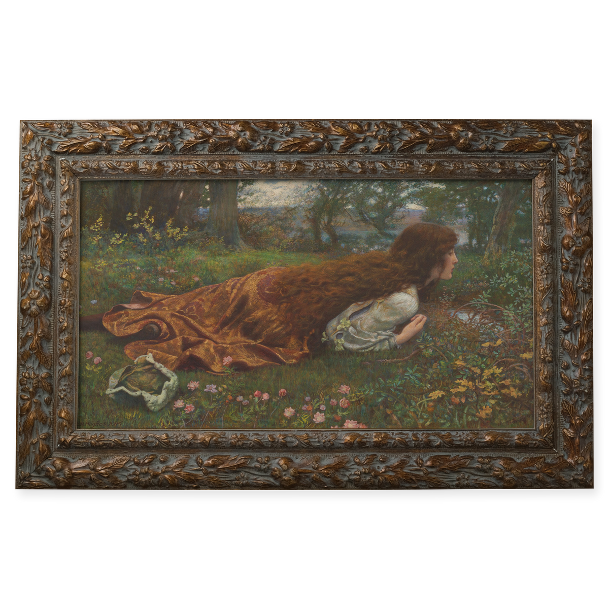 The Princess Out of School by Edward Robert Hughes shown in its frame