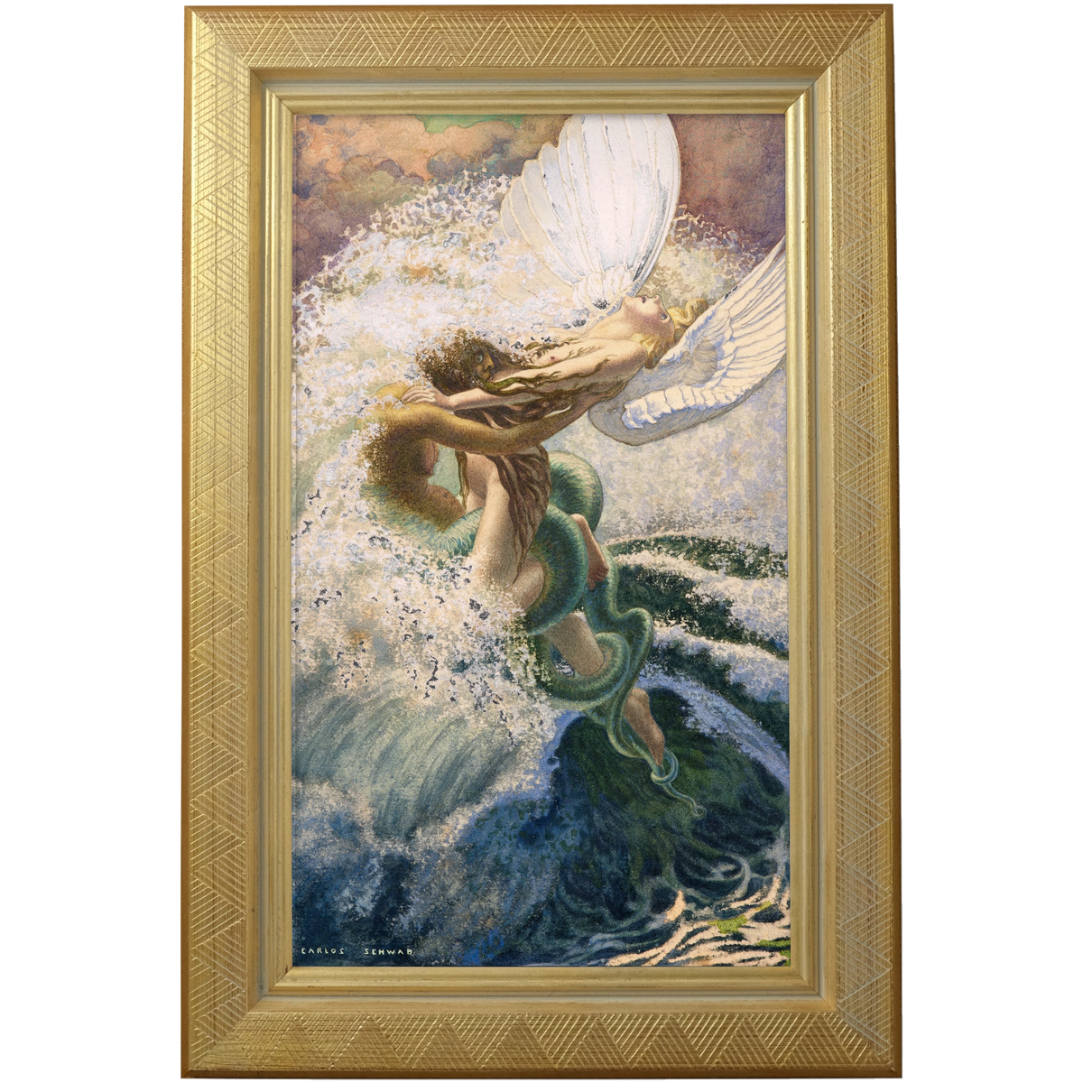 Spleen and Ideal by Carlos Schwabe shown in its frame