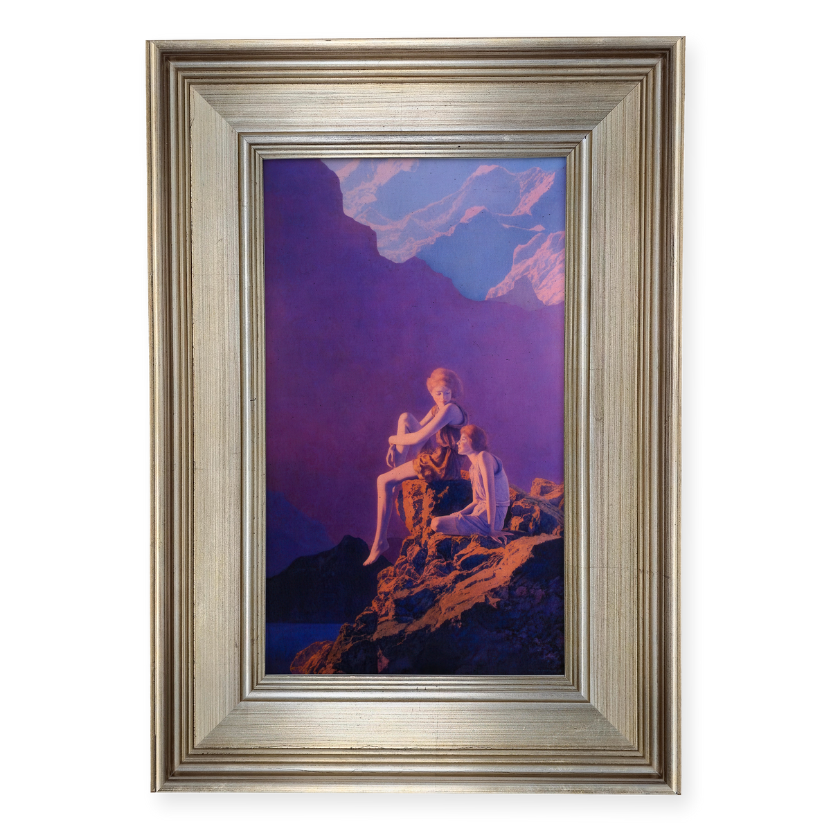 Contentment by Maxfield Parrish shown in its frame