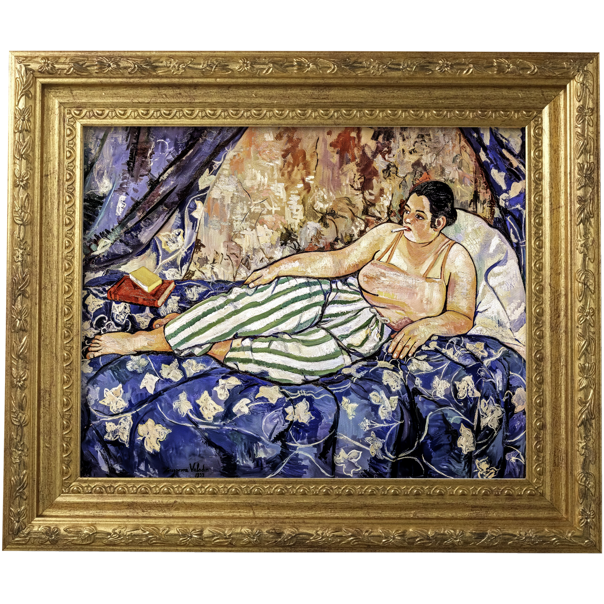 The Blue Room by Suzanne Valadon shown in its frame