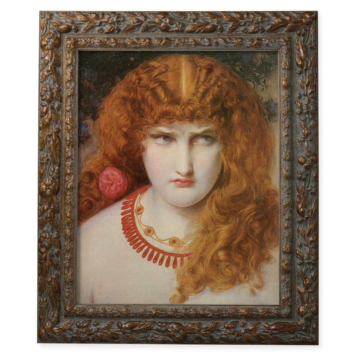 Helen of Troy by Frederick Sandys shown in its frame