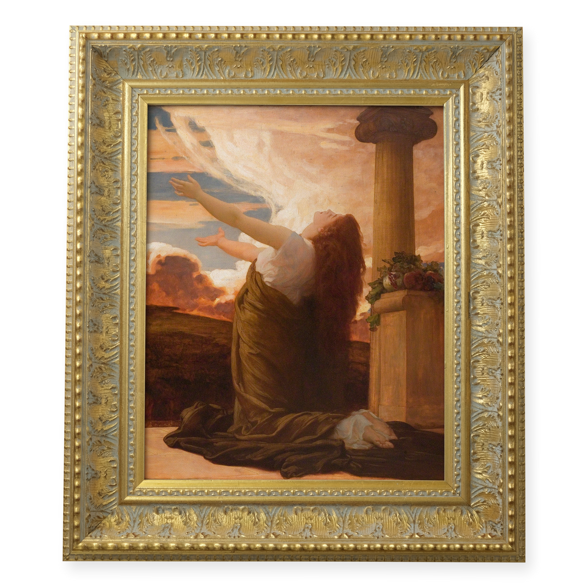 Clytie by Frederic Leighton shown in its frame