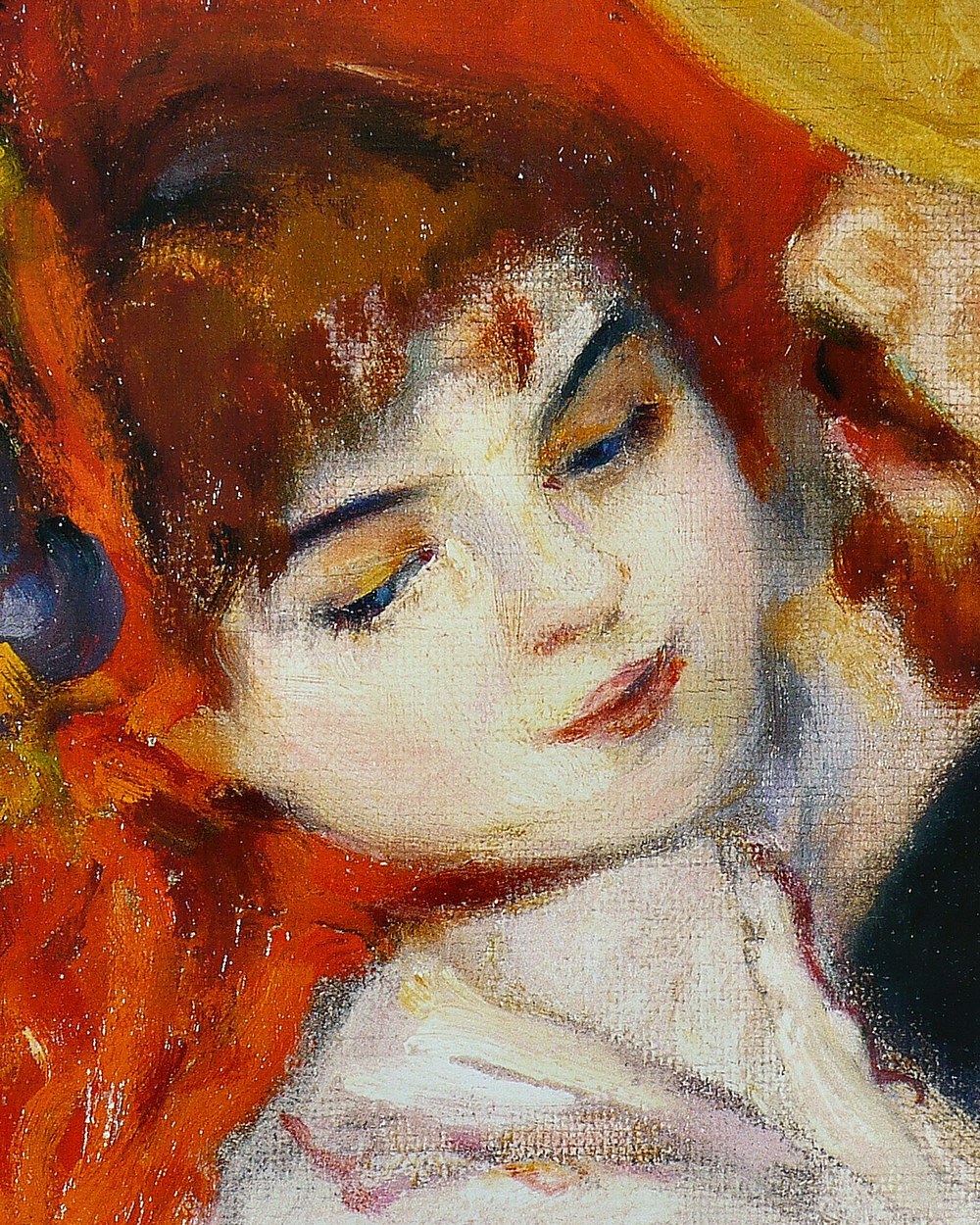 Detail of Renoir, Dance at Bougival: Suzanne Valadon