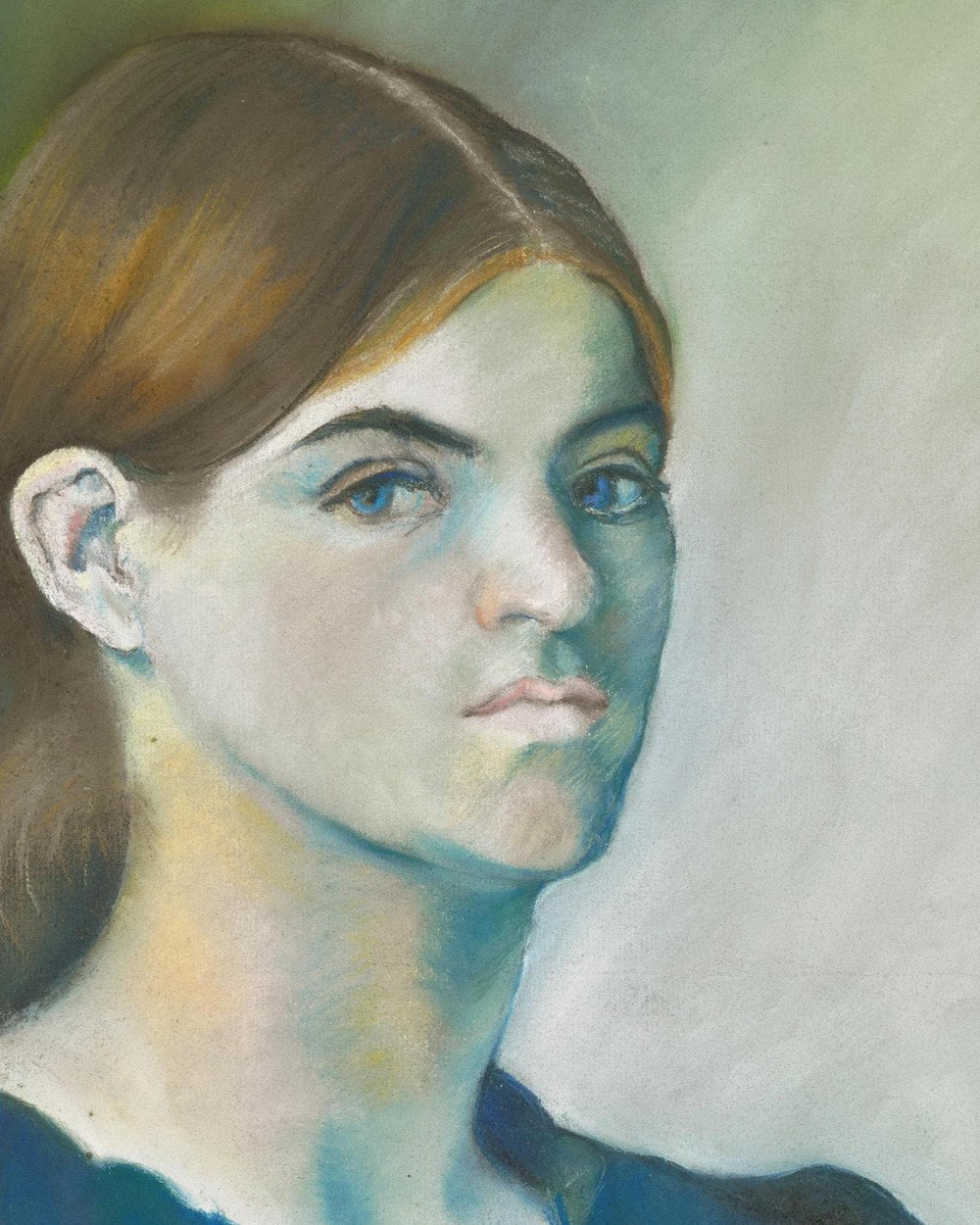 Detail of Suzanne Valadon, Self-Portrait, 1883, pastel